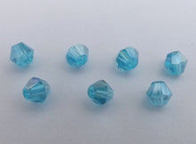 Load image into Gallery viewer, Strand Light Blue AB Lustre Glass Bicone 4mm Beads