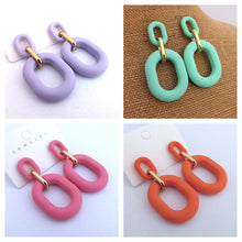 Load image into Gallery viewer, Frosted Gold Tone Acrylic Earrings, Stud Setting