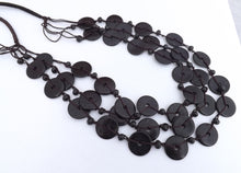 Load image into Gallery viewer, Black Wooden Bead Necklace (second)