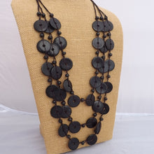 Load image into Gallery viewer, Black Wooden Bead Necklace (second)