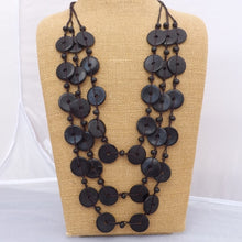 Load image into Gallery viewer, Black Wooden Bead Necklace (second)