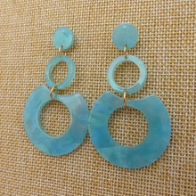 Load image into Gallery viewer, Blue Acrylic Earrings