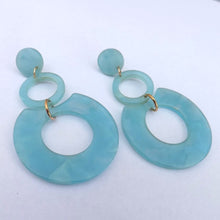 Load image into Gallery viewer, Blue Acrylic Earrings