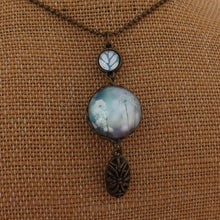 Load image into Gallery viewer, Blue Handmade Double Sided Dome Pendant Necklace