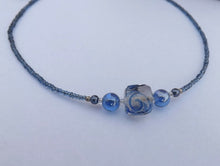 Load image into Gallery viewer, Blue & Clear Handmade Bead Necklace