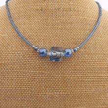 Load image into Gallery viewer, Blue & Clear Handmade Bead Necklace