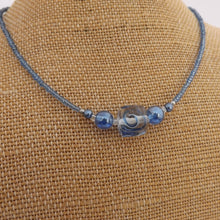 Load image into Gallery viewer, Blue & Clear Handmade Bead Necklace