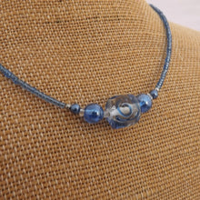Load image into Gallery viewer, Blue & Clear Handmade Bead Necklace