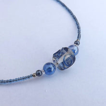 Load image into Gallery viewer, Blue & Clear Handmade Bead Necklace