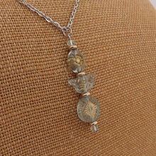 Load image into Gallery viewer, Blue & Gold Handmade Bird Bead Pendant Necklace