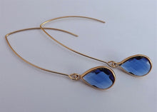 Load image into Gallery viewer, Faceted Drop Earrings on Long Hooks (multiple colour options)