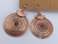 Load image into Gallery viewer, Bright Rose Gold Tone Round Drop Earrings