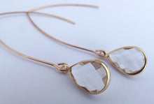 Load image into Gallery viewer, Faceted Drop Earrings on Long Hooks (multiple colour options)