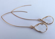 Load image into Gallery viewer, Faceted Drop Earrings on Long Hooks (multiple colour options)