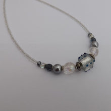 Load image into Gallery viewer, Clear & Grey Lamp Work Handmade Bead Necklace