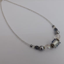 Load image into Gallery viewer, Clear & Grey Lamp Work Handmade Bead Necklace