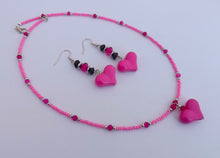Load image into Gallery viewer, Heart Bead Necklace & Earring Set (can buy separately)