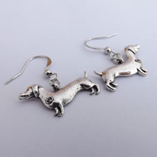 Load image into Gallery viewer, Dachshund (Sausage or Wiener Dog) Tone Earrings (Silver or Gold)