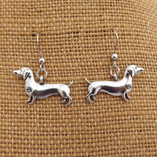 Load image into Gallery viewer, Dachshund (Sausage or Wiener Dog) Tone Earrings (Silver or Gold)