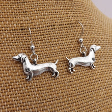 Load image into Gallery viewer, Dachshund (Sausage or Wiener Dog) Tone Earrings (Silver or Gold)
