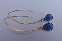 Load image into Gallery viewer, Faceted Drop Earrings on Long Hooks (multiple colour options)