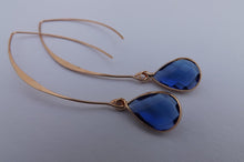 Load image into Gallery viewer, Faceted Drop Earrings on Long Hooks (multiple colour options)