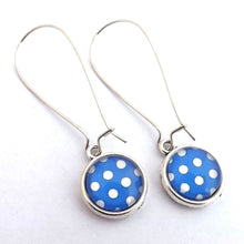 Load image into Gallery viewer, Polka Dot Dome Earrings on Long Kidney Hooks (multiple colour options)