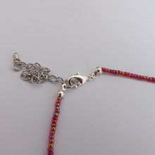 Load image into Gallery viewer, Dark Pink Bead & Shell Drop Handmade Necklace