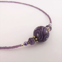 Load image into Gallery viewer, Dark Purple Kathryn Design Handmade bead necklace