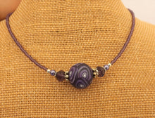 Load image into Gallery viewer, Dark Purple Kathryn Design Handmade bead necklace