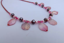 Load image into Gallery viewer, Dark Pink Bead & Shell Drop Handmade Necklace