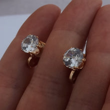 Load image into Gallery viewer, Faux Diamond & Gold Tone Clip on Earrings