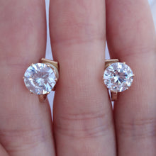 Load image into Gallery viewer, Faux Diamond & Gold Tone Clip on Earrings