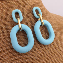 Load image into Gallery viewer, Frosted Gold Tone Acrylic Earrings, Stud Setting