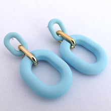 Load image into Gallery viewer, Frosted Gold Tone Acrylic Earrings, Stud Setting