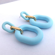 Load image into Gallery viewer, Frosted Gold Tone Acrylic Earrings, Stud Setting