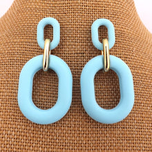 Load image into Gallery viewer, Frosted Gold Tone Acrylic Earrings, Stud Setting