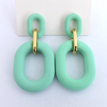 Load image into Gallery viewer, Frosted Gold Tone Acrylic Earrings, Stud Setting