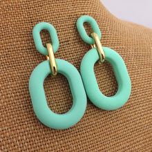 Load image into Gallery viewer, Frosted Gold Tone Acrylic Earrings, Stud Setting