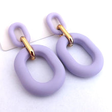 Load image into Gallery viewer, Frosted Gold Tone Acrylic Earrings, Stud Setting