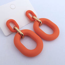 Load image into Gallery viewer, Frosted Gold Tone Acrylic Earrings, Stud Setting
