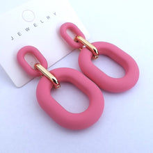 Load image into Gallery viewer, Frosted Gold Tone Acrylic Earrings, Stud Setting