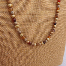 Load image into Gallery viewer, Gold Freshwater Pearl Pearl, Stone & Semi Precious Gemstone Bead Necklace