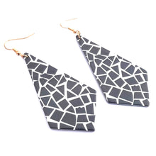 Load image into Gallery viewer, Grey & White Chunky Acrylic Earrings