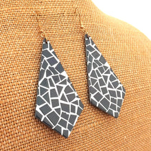 Load image into Gallery viewer, Grey & White Chunky Acrylic Earrings