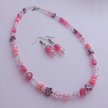 Load image into Gallery viewer, Handmade Light Pink Bead Necklace & Earrings Set