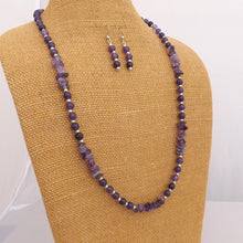 Load image into Gallery viewer, Handmade Purple Amethyst Bead Necklace & Earrings Set