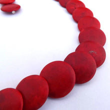 Load image into Gallery viewer, Handmade Red Layered Stone Bead Necklace & Earrings Set