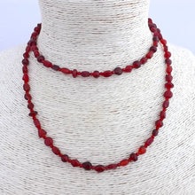 Load image into Gallery viewer, Handmade Long Red Bead Necklace