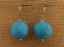Load image into Gallery viewer, Light Blue Kathryn Design Bead Earrings on sterling silver hooks